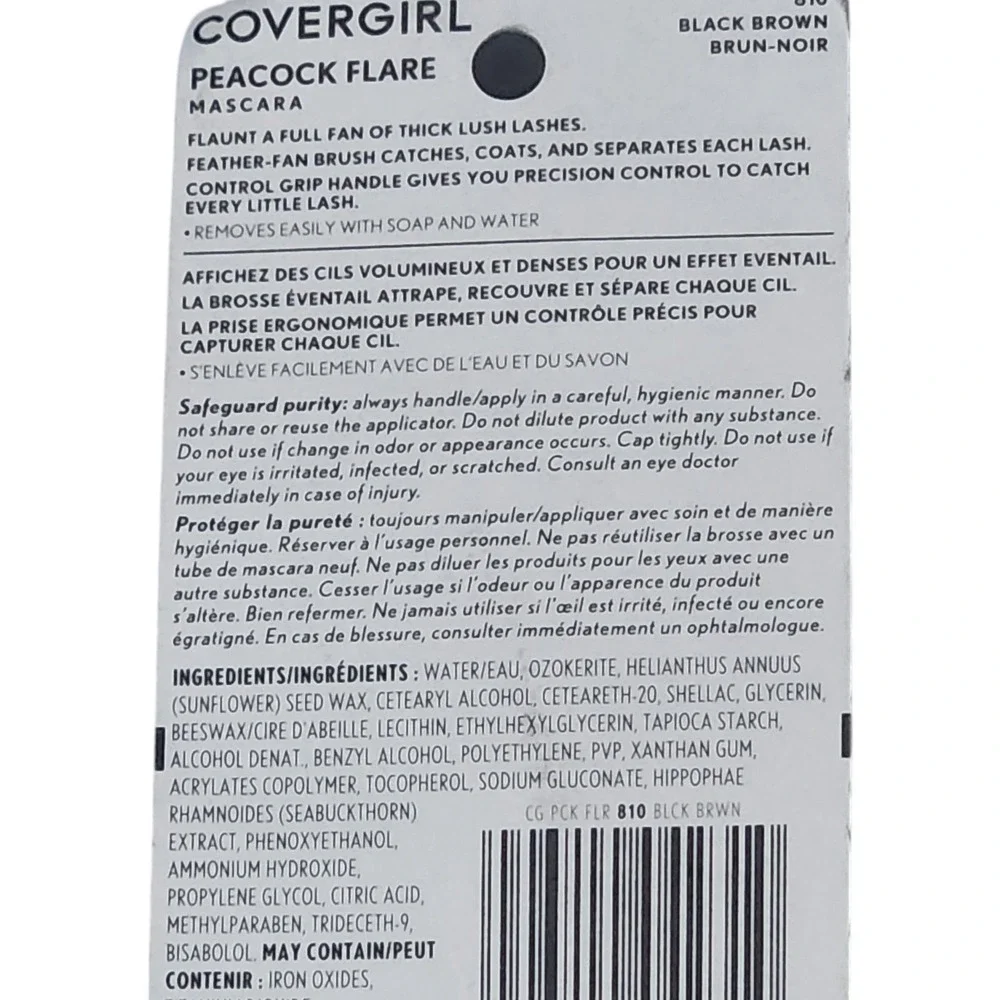 Covergirl Peacock Flare Full Fan Thickening‎ Mascara 810 Black Brown 0.34 fl oz